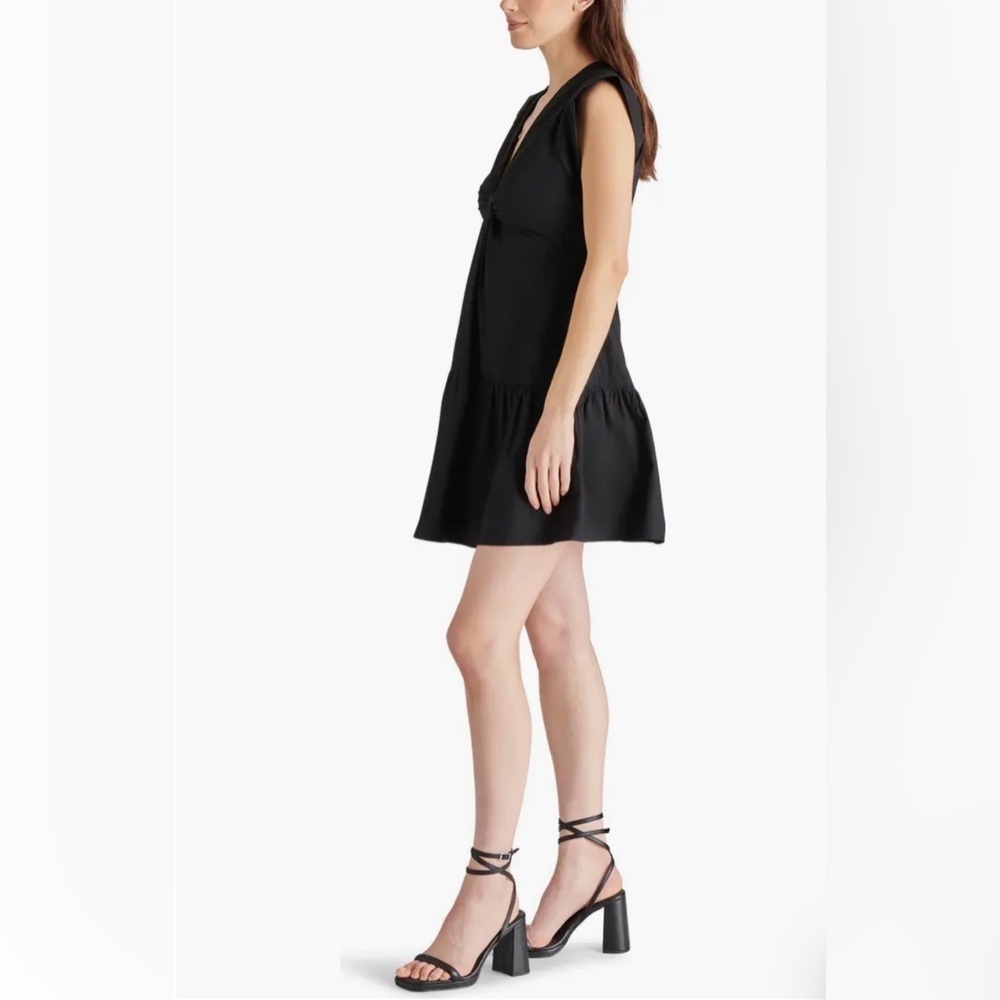 Steve Madden Black Amanda Mini Dress V Neck Sleeveless Size M - Picture 3 of 10